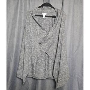 Just Be Heather Grey Open‎ Front Long Sleeve Drape Cardigan XL
